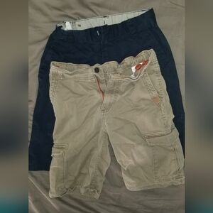 Boys Short Bundle. Size 12. Navy Polo and Khaki Wrangler Cargo.